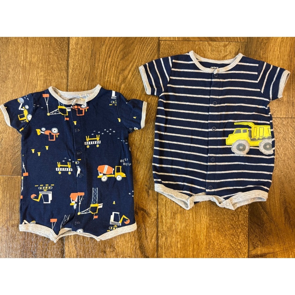 Carters Baby Boy 3 Months Summer Rompers 1 Piece‎ Outfits Clothes Lot Construct